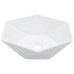 vidaXL Chiuvetă de baie, alb, 41 x 36,5 x 12 cm, ceramică