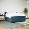 vidaXL Pat box spring cu saltea, albastru, 200x200 cm, catifea