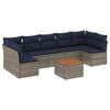 vidaXL Set canapele de grădină cu perne, 8 piese, gri, poliratan