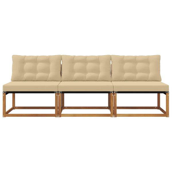 vidaXL 3 Bucată Canapea Medie pentru Exterior Lemn Solid de Acacia