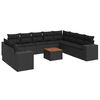 vidaXL Set canapele de grădină cu perne, 11 piese, negru, poliratan