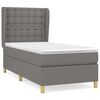 vidaXL Pat box spring cu saltea, gri &icirc;nchis, 80x200 cm, textil