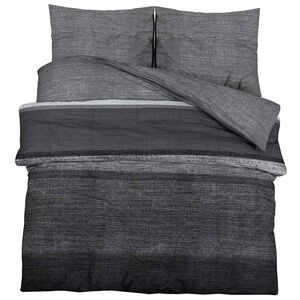 vidaXL Set cu husă de pilotă, gri &icirc;nchis și negru, 240x220 cm, bumbac