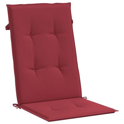 vidaXL Perne scaun cu spătar înalt, 4 buc., roșu, 120x50x3 cm, textil