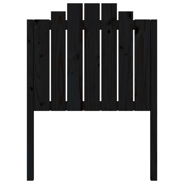 vidaXL Tăblie de pat, negru, 81x4x110 cm, lemn masiv de pin