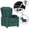 vidaXL Fotoliu rabatabil electric, verde &icirc;nchis, material textil