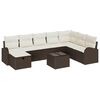 vidaXL Set de canapele pentru grădină cu pernă 9 pcs Maro Rattan poli
