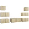 vidaXL Set dulapuri TV, 7 piese, stejar sonoma, lemn prelucrat