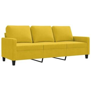 vidaXL Canapea cu 3 locuri, galben, 180 cm, catifea