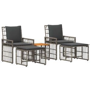 vidaXL Set de Mobilier pentru Exterior 5 buc. Negru și Gri &icirc;nchis