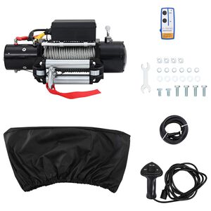 vidaXL Troliu electric PVC Negru