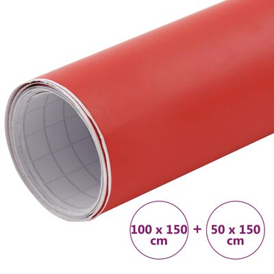 vidaXL Folii auto, 2 buc., roșu mat, 100x150 cm + 50x150 cm