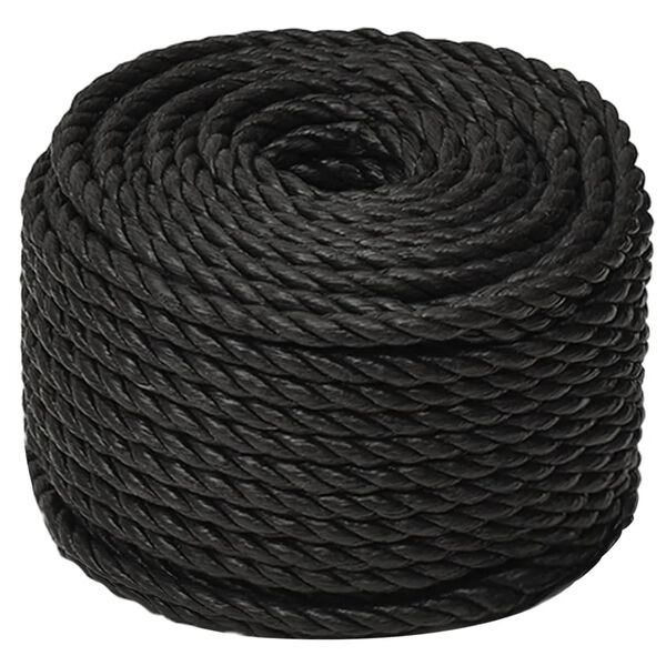 vidaXL Frânghie de lucru, negru, 12 mm, 50 m, polipropilenă