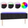 vidaXL Tăblie de pat cu LED, negru, 163x16x78/88 cm, catifea