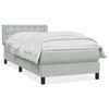 vidaXL Pat box spring cu saltea, gri deschis, 80x210 cm, catifea