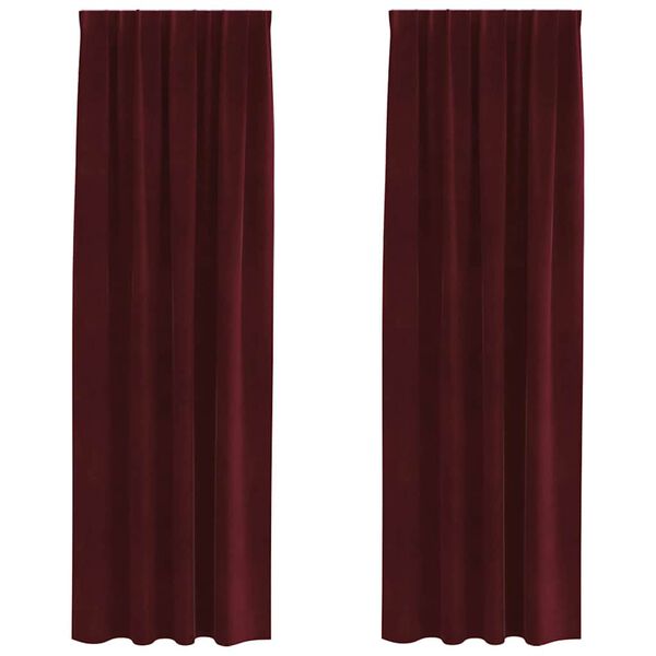 vidaXL Perdele opace 2 pcs Roșu Vin 140 x 260 cm Catifea