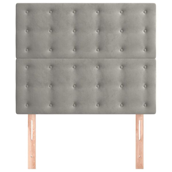 vidaXL Tăblie de pat gri deschis 80x5x118/128 cm catifea