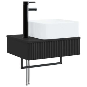 vidaXL Basin de spălare montat pe perete Negru 50 x 41 x 39 cm