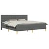 vidaXL Cadru de pat cu saltea Gri &icirc;nchis 180 x 200 cm țesătură
