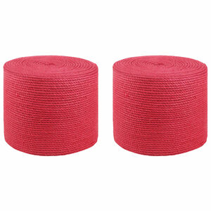 vidaXL Fr&acirc;nghie din Jute 2 pcs Roșu 100% jute Tossa
