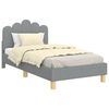 vidaXL Cadru de pat pentru copii cu spătar Gri deschis 80 x 160 cm