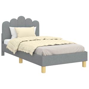 vidaXL Cadru de pat pentru copii cu spătar Gri deschis 80 x 160 cm