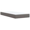 vidaXL Pat box spring cu saltea, gri, 100x200 cm, piele ecologică