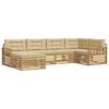 vidaXL Set de canapele de exterior cu pernă 6 pcs Alb și Bej Poliester
