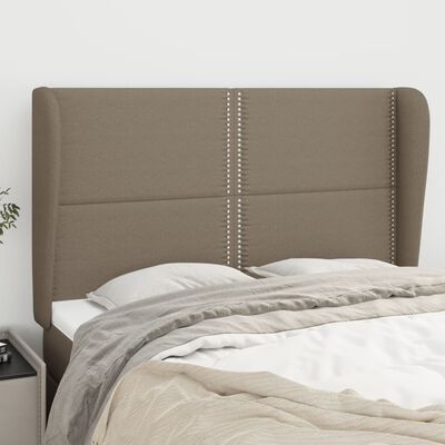 vidaXL Tăblie de pat cu aripioare gri taupe 147x23x118/128 cm textil