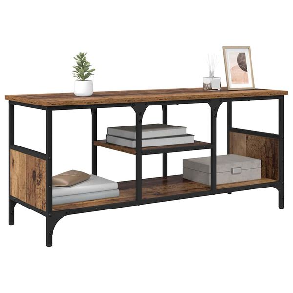 vidaXL Cabinet TV Lemn Vechi 100 x 35 x 45 cm Lemn Ingineresc și Fier