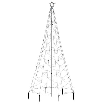 vidaXL Pom de Crăciun cu stâlp de metal, 500 LED-uri, alb rece, 3 m