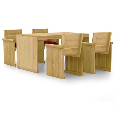 vidaXL Set mobilier de exterior, 5 piese, lemn de pin tratat