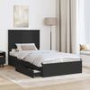 vidaXL Pat cu storage cu headboard Negru 100 x 200 cm Lemn compozit