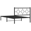 vidaXL Cadru de pat din metal cu tăblie, negru, 107x203 cm