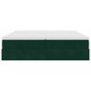 vidaXL Cadru de pat otoman cu saltele, catifea verde &icirc;nchis 180x200cm