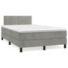 vidaXL Pat box spring cu saltea, gri deschis, 120x200 cm, catifea