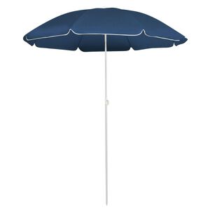 vidaXL Umbrelă de soare de grădină, st&acirc;lp din oțel, albastru, 180 cm