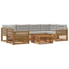 vidaXL Set de canapele de exterior 7 buc. Natural și gri deschis
