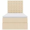 vidaXL Pat cu saltea și LED cu saltea Creme 100 x 200 cm Poliester
