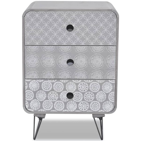 vidaXL Dulap lateral cu 3 sertare, gri