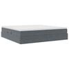vidaXL Pat cu saltea și spațiu de depozitare Gri &icirc;nchis 200 x 200 cm