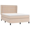 vidaXL Pat box spring cu saltea, cappuccino, 140x200cm piele ecologică