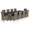 vidaXL Set mobilier de grădină cu perne, 11 piese, gri, poliratan