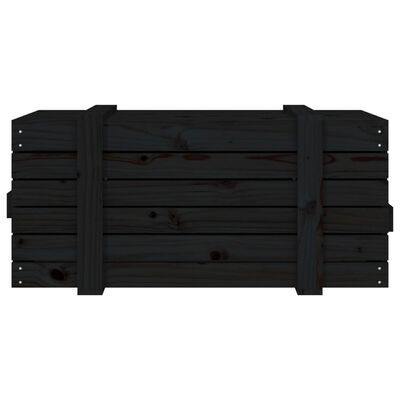 vidaXL Cutie de depozitare, negru, 91x40,5x42 cm, lemn masiv de pin