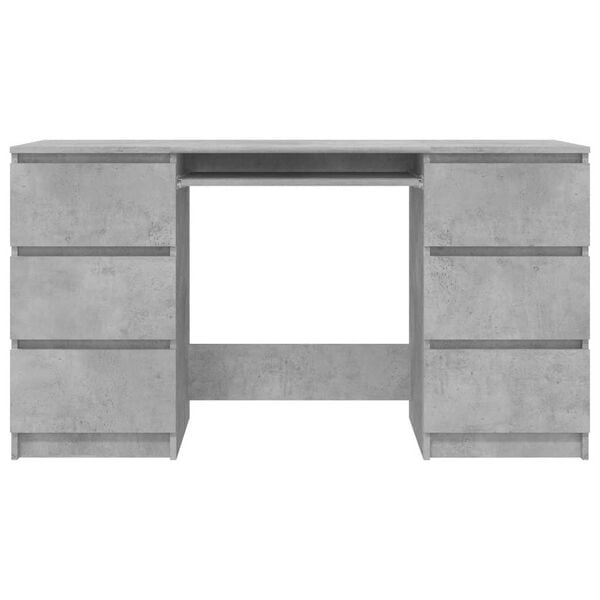 vidaXL Birou de scris, gri beton, 140x50x77 cm, lemn prelucrate