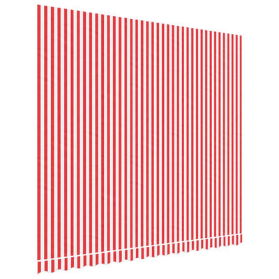 vidaXL Pânză copertină de rezervă, dungi roșii și albe, 4x3,5 m