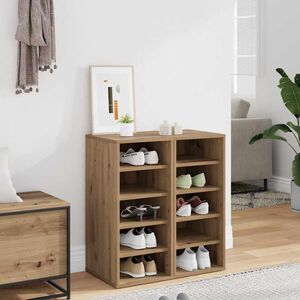 vidaXL Pantofare 2 buc. stejar artizanal, 32x35x70 cm, lemn prelucrat