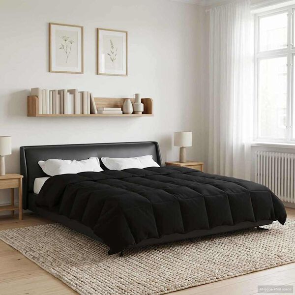 vidaXL Duvet complet pe tot parcursul anului Patos Negru 240 x 260 cm