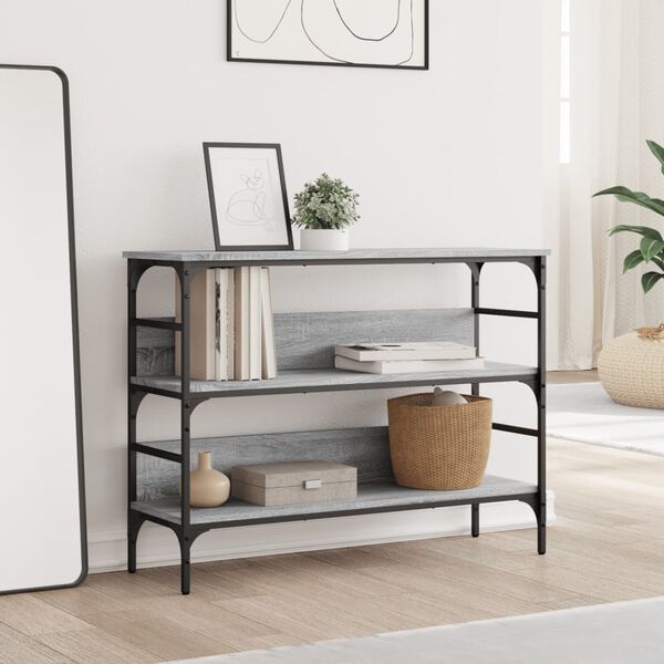 vidaXL Măsuță consolă, gri sonoma, 100x32x75 cm, lemn prelucrat