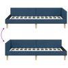 vidaXL Cadru de pat colțar cu headboard albastru 100 x 200 cm țesătură